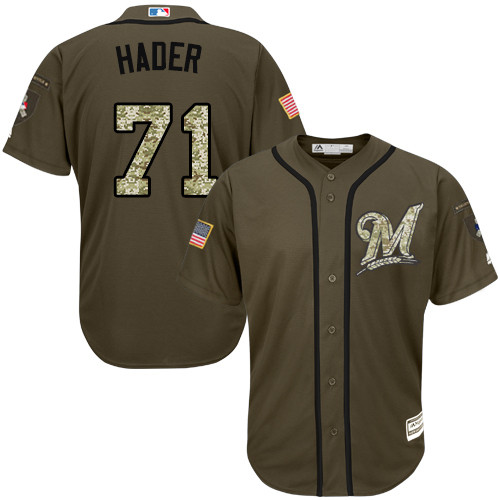 Brewers #71 Josh Hader Green Salute to Service Stitched Baseball Jersey