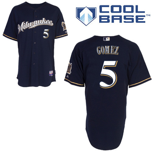 Milwaukee #5Hector Gomez Brewers Authentic Personalized Alternate Road Blue Jersey