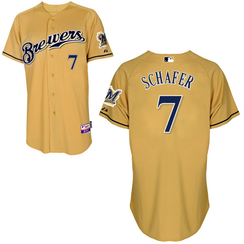 Milwaukee Brewers #7Grátis Schafer Authentic Personalized Alternate yellow Jersey