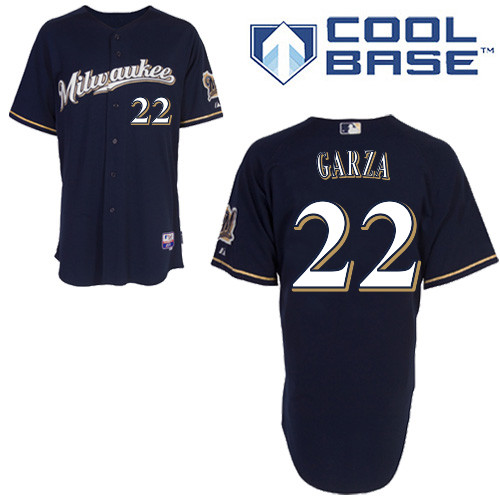 Milwaukee #22Matt Garza Brewers Authentic Personalized Alternate Road Blue Jersey