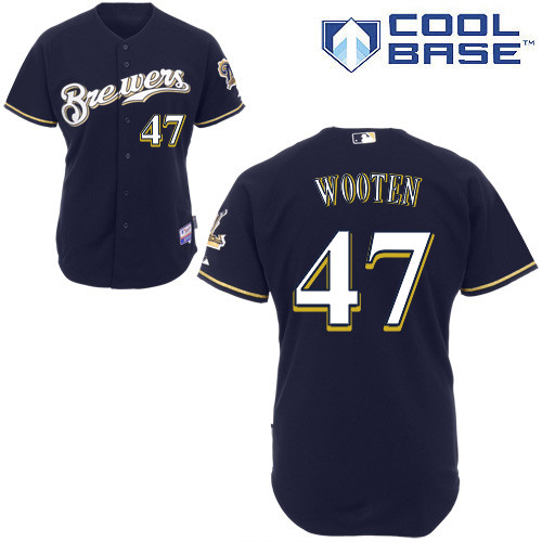 Milwaukee Brewers #47 Wooteh Authentic Personalized Alternate Blue Jersey