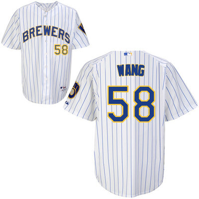 Milwaukee Brewers #58Wei-Chung Wang Authentic Personalized Alternate Home White Jersey