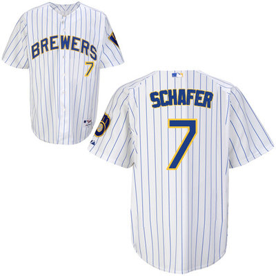 Milwaukee Brewers #7Grátis Schafer Authentic Personalized Alternate Home White Jersey
