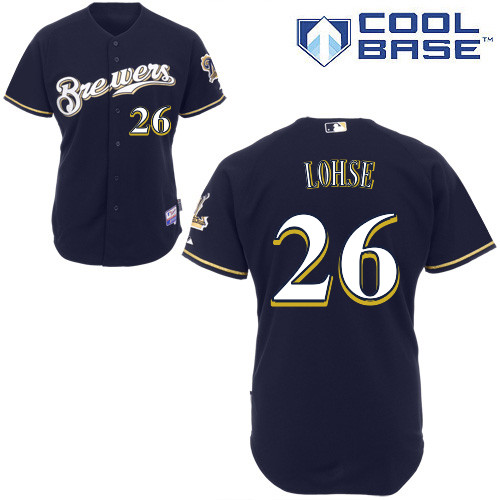 Milwaukee Brewers #26Kyle lohse Authentic Personalized Alternate Blue Jersey