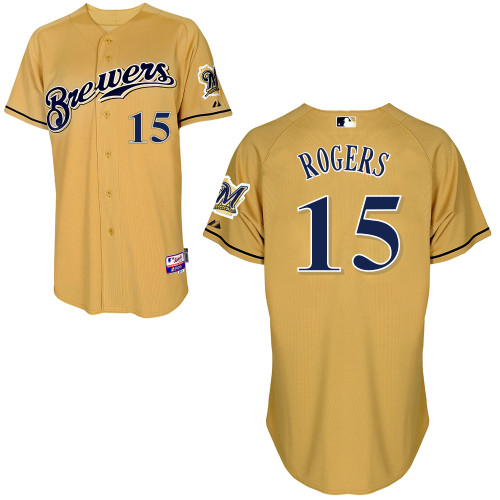 Milwaukee Brewers #15Jason Rogers Authentic Personalized Alternate yellow Jersey