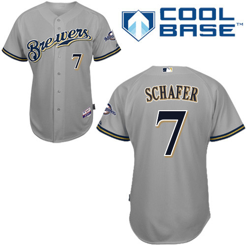 Milwaukee Brewers #7Grátis Schafer Authentic Personalized Road Gray Jersey