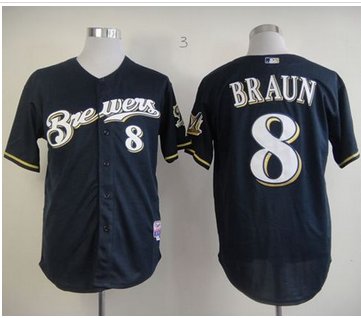 Milwaukee Brewers #8 Ryan Braun Stitched Blue Baseball Jersey