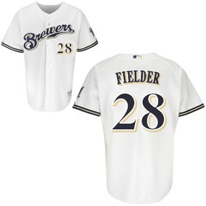 Milwaukee Brewers 28 P Fielder white Home