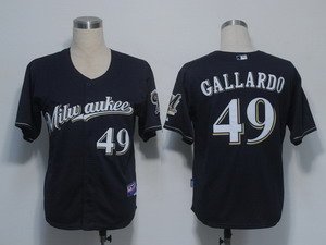 Milwaukee Brewers 49 Gallardo Blue Cool Base