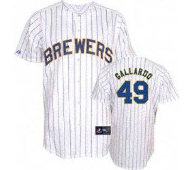 Milwaukee Brewers 49 white blue strip GALLARDO