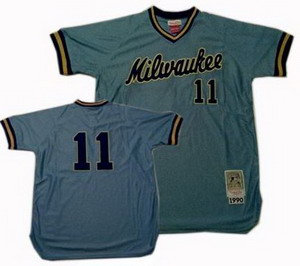 Milwaukee Brewers 11 Gary Sheffield throwback jerseys blue