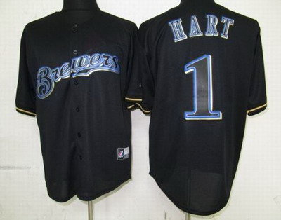 Milwaukee Brewers #1 Corey Hart Pitch Black Fashion Jersey