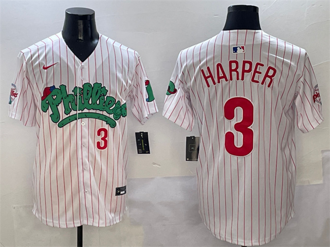 Men's Philadelphia Phillies #3 Bryce Harper White Phanatic Limited Stitched Jersey Men's Philadelphia Phillies #3 Bryce Harper White Phanatic Limited Stitched Jersey
