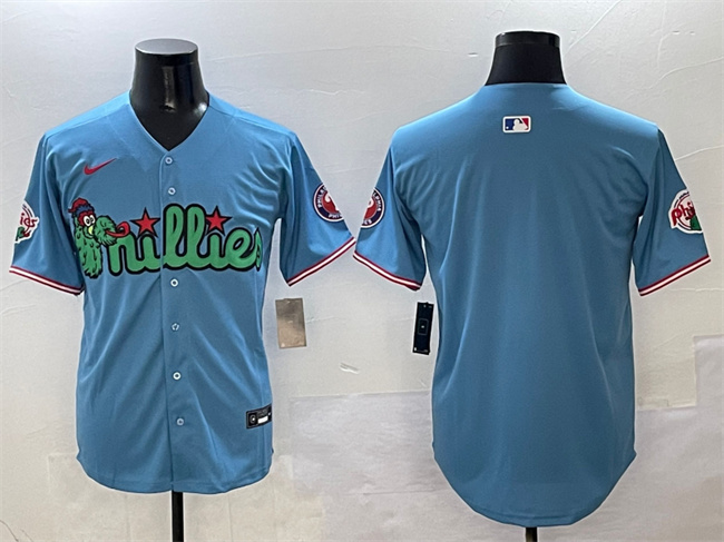 Men's Philadelphia Phillies Blank Light Blue Phanatic Limited Stitched Jersey Men's Philadelphia Phillies Blank Light Blue Phanatic Limited Stitched Jersey