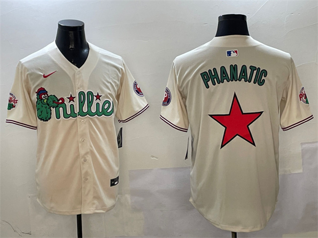 Men's Philadelphia Phillies Phanatic Cream Limited Stitched Jersey Men's Philadelphia Phillies Phanatic Cream Limited Stitched Jersey