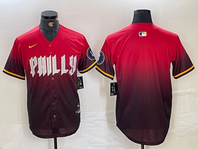 Men's Philadelphia Phillies Red Team Big Logo 2024 City Connect Limited Stitched Baseball Jersey 4 Men's Philadelphia Phillies Red Team Big Logo 2024 City Connect Limited Stitched Baseball Jersey 4