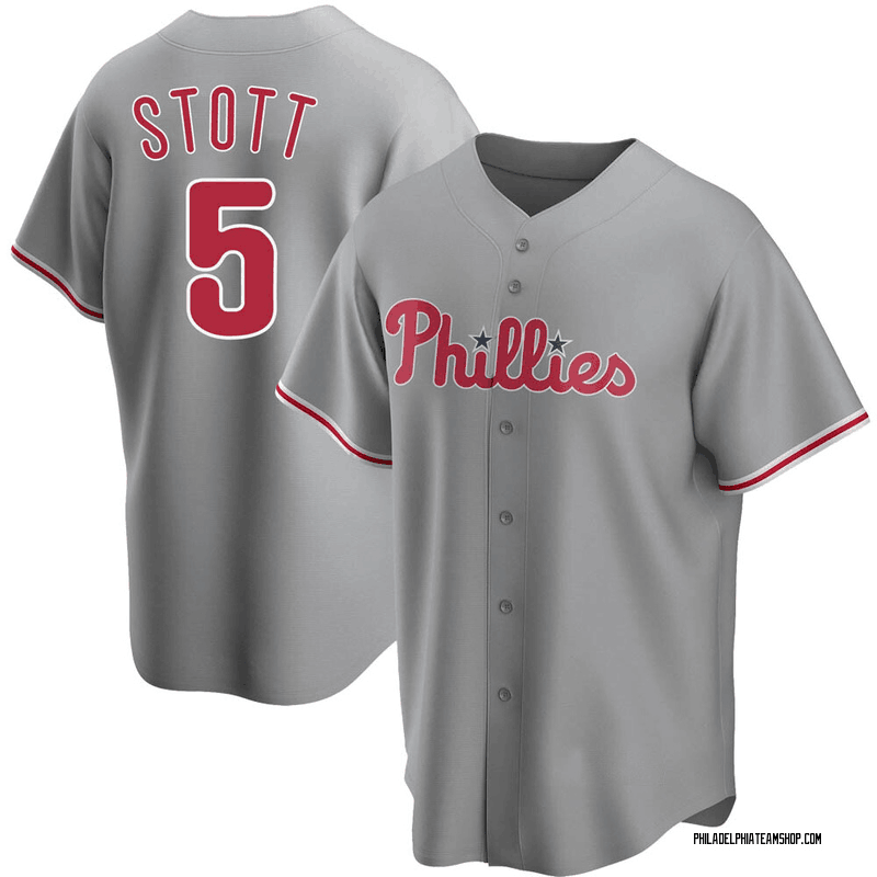 Men's Philadelphia Phillies #5 Bryson Stott Grey Cool Base Stitched Jersey Men's Philadelphia Phillies #5 Bryson Stott Grey Cool Base Stitched Jersey