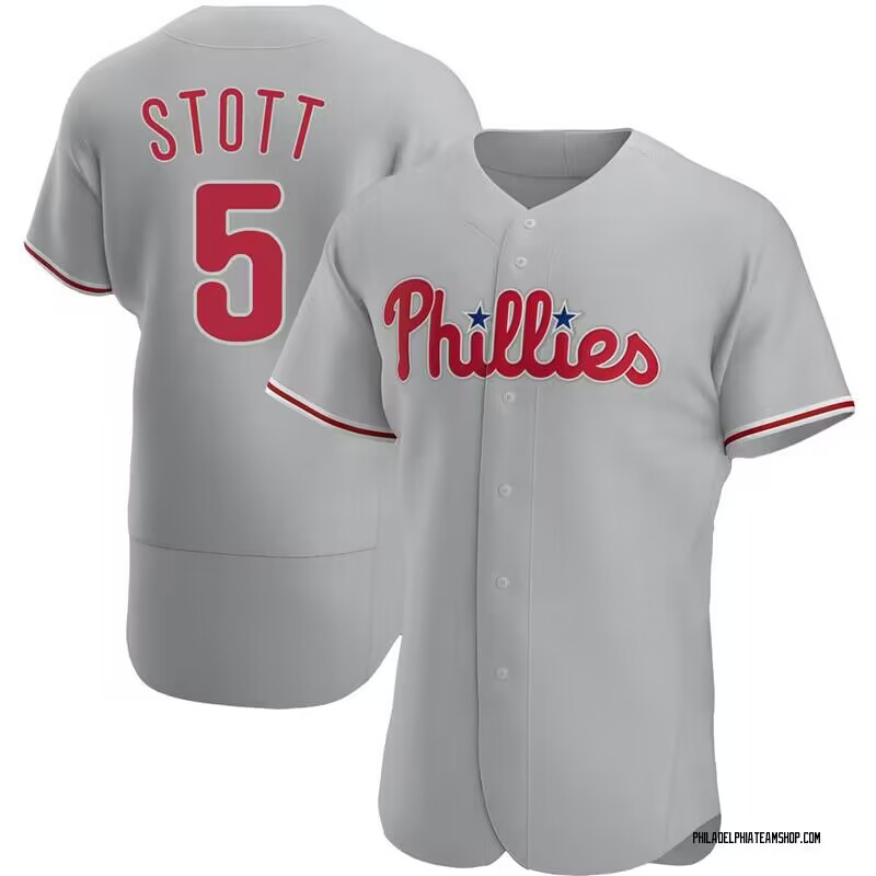 Men's Philadelphia Phillies #5 Bryson Stott Gray Flexbase Stitched Jersey Men's Philadelphia Phillies #5 Bryson Stott Gray Flexbase Stitched Jersey