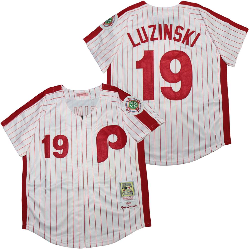 Phillies 19 Greg Luzinski White 100th 1980 Cooperstown Collection Jersey Phillies 19 Greg Luzinski White 100th 1980 Cooperstown Collection Jersey