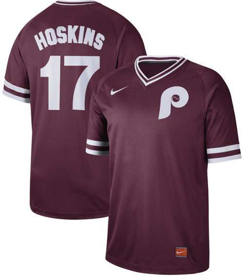 Phillies #17 Rhys Hoskins Maroon Authentic Cooperstown Collection Stitched Baseball Jersey Phillies #17 Rhys Hoskins Maroon Authentic Cooperstown Collection Stitched Baseball Jersey
