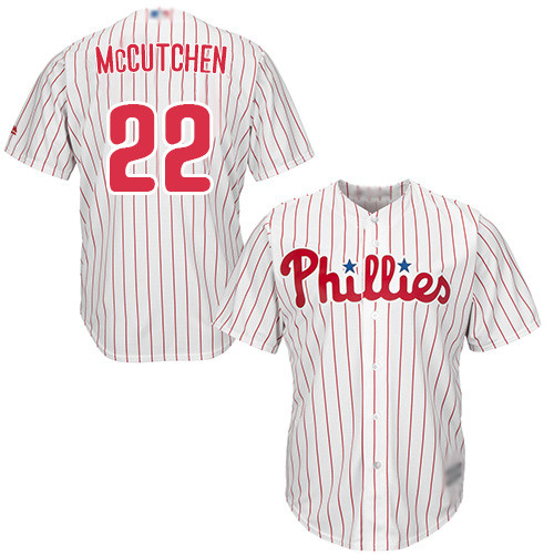 Phillies #22 Andrew McCutchen White(Red Strip) New Cool Base Stitched Baseball Jersey Phillies #22 Andrew McCutchen White(Red Strip) New Cool Base Stitched Baseball Jersey