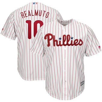 Men's Philadelphia Phillies #10 JT Realmuto White Home Cool Base Jersey Men's Philadelphia Phillies #10 JT Realmuto White Home Cool Base Jersey