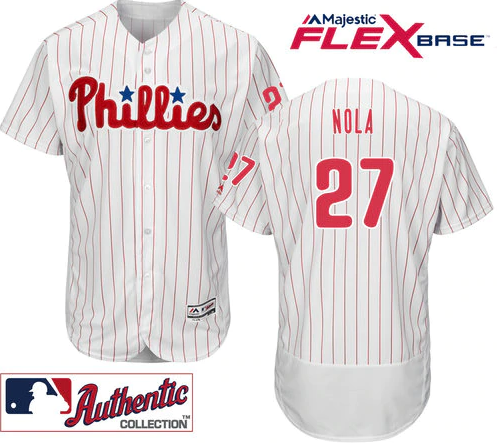 Men's Philadelphia Phillies #27 Aaron Nola White Flexbase MLB Jersey Men's Philadelphia Phillies #27 Aaron Nola White Flexbase MLB Jersey