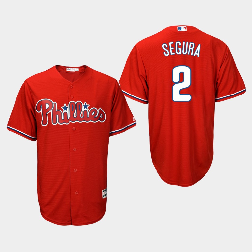 Men's Philadelphia Phillies #2 Jean Segura Red Cool Base Jersey Men's Philadelphia Phillies #2 Jean Segura Red Cool Base Jersey