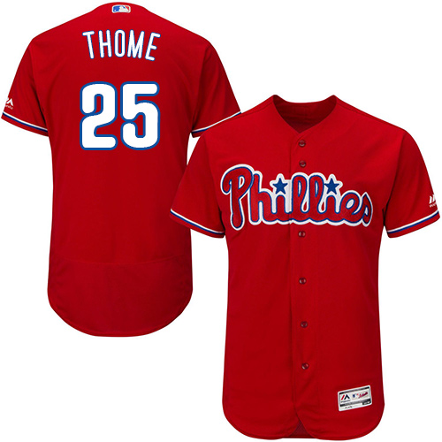 Phillies #25 Jim Thome Red Flexbase Authentic Collection Stitched Baseball Jersey Phillies #25 Jim Thome Red Flexbase Authentic Collection Stitched Baseball Jersey