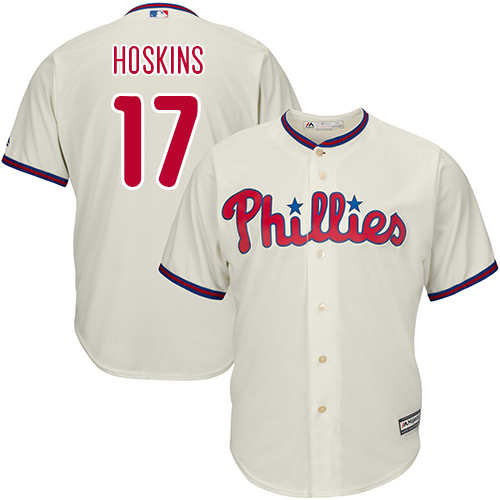Phillies #17 Rhys Hoskins Cream New Cool Base Stitched MLB Jersey Phillies #17 Rhys Hoskins Cream New Cool Base Stitched MLB Jersey