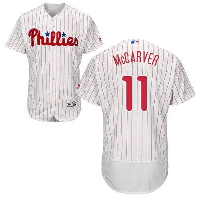 Phillies #11 Tim McCarver White(Red Strip) Flexbase Authentic Collection Stitched MLB Jersey Phillies #11 Tim McCarver White(Red Strip) Flexbase Authentic Collection Stitched MLB Jersey