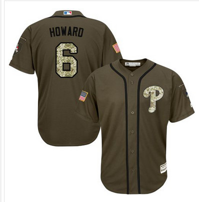 Phillies #6 Ryan Howard Green Salute to Service Stitched MLB Jersey