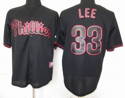 philadelphia phillies 33 cliff lee Pitch Black Fashion Jersey