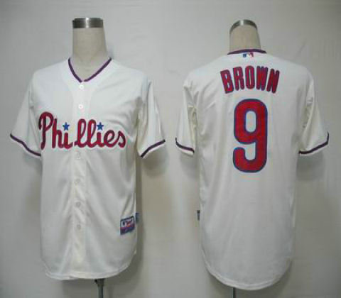 MLB Jerseys Philadephia Phillies 9 Brown Cream Cool
