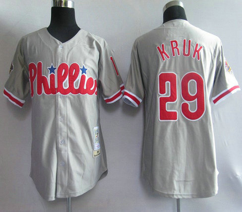 MLB Jersey Philadelphia Phillies 29 Kruk Grey MLB Jersey Philadelphia Phillies 29 Kruk Grey