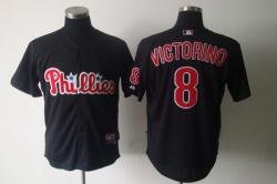 Philadephia Phillies #8 Shane Victorino Black Jerseys