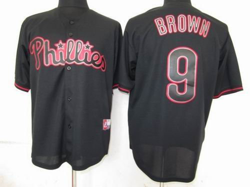 Philadephia Phillies 9 Domonic Brown Pitch Black Fashion Jersey Philadephia Phillies 9 Domonic Brown Pitch Black Fashion Jersey