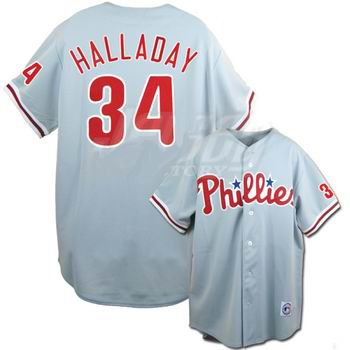 Roy Halladay 34 Philadelphia Phillies grey Jersey Cool base Roy Halladay 34 Philadelphia Phillies grey Jersey Cool base