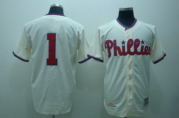 Philadelphia Phillies 1 Richie ASHBURN Cream jerseys Mitchell and ness Philadelphia Phillies 1 Richie ASHBURN Cream jerseys Mitchell and ness