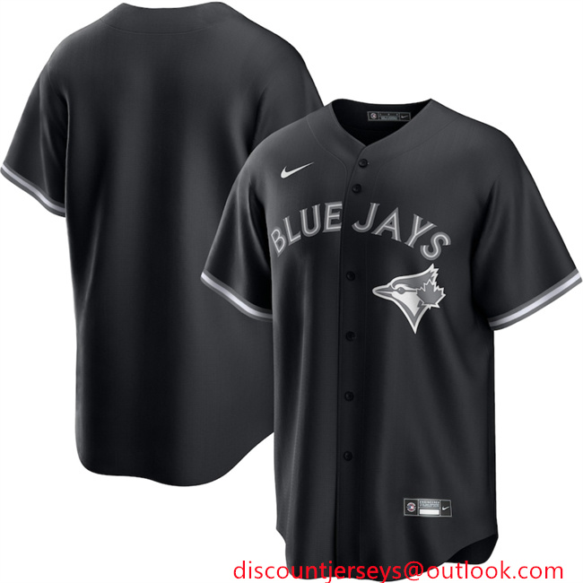Men's Toronto Blue Jays Blank Black Lights Out Limited Stitched Baseball Jersey