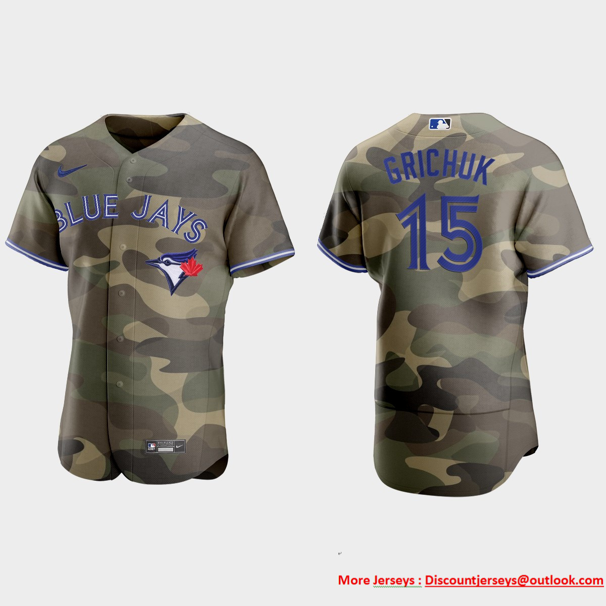 Toronto Blue Jays #15 Randal Grichuk Men's Nike 2021 Armed Forces Day Authentic MLB Jersey -Camo