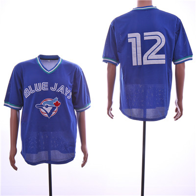 Blue Jays #12 Roberto Alomar Blue Mesh Throwback Jersey