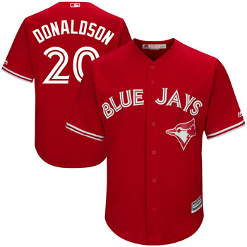 Blue Jays #20 Josh Donaldson Red Cool Base Canada Day Stitched Mens MLB Jersey