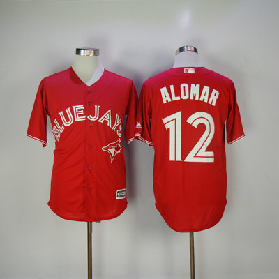 Men's Toronto Blue Jays Roberto Alomar Majestic Scarlet Fashion Canada Day Cool Base Authentic Team Jersey