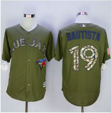 Blue Jays #19 Jose Bautista Green Camo New Cool Base Stitched MLB Jersey