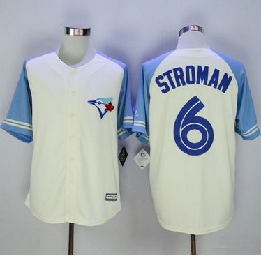 Blue Jays #6 Marcus Stroman CreamBlue Exclusive New Cool Base Stitched MLB Jersey