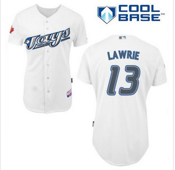 Toronto Blue Jay #13 Brett Lawrie White Cool Base Stitched Baseball Jersey