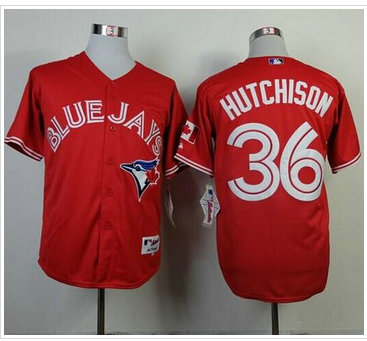Toronto Blue Jays #36 Drew Hutchison Red Canada Day Stitched Baseball Jersey