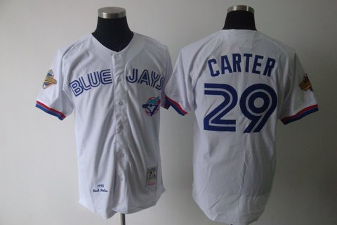 Toronto Blue Jays 29 JOE CARTER white MitchellandNess Throwback Jerseys