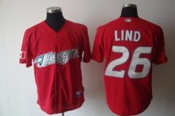 Toronto Blue Jays #26 Adam lind Red Jerseys